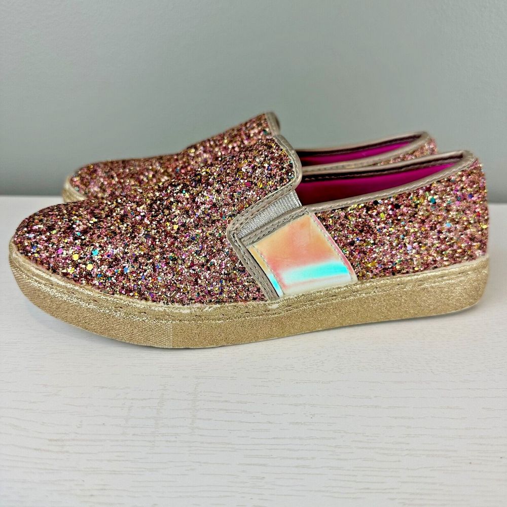 Steve Madden Glittery Kids Sneakers - Gold and Pink - Picture 3 of 8